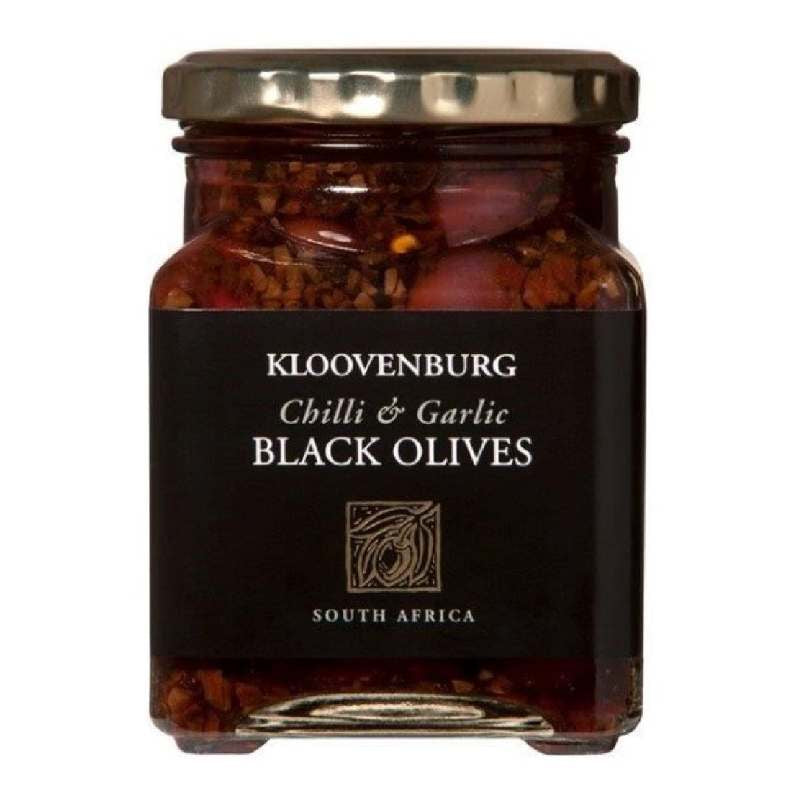 Kloovenburg Chill and Garlic Black Olives 255g