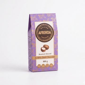 Afrikoa Almond in 70% Dark Chocolate 100g