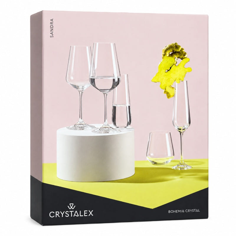 Sandra Crystal Champagne Flute 200ml - 6 Pack